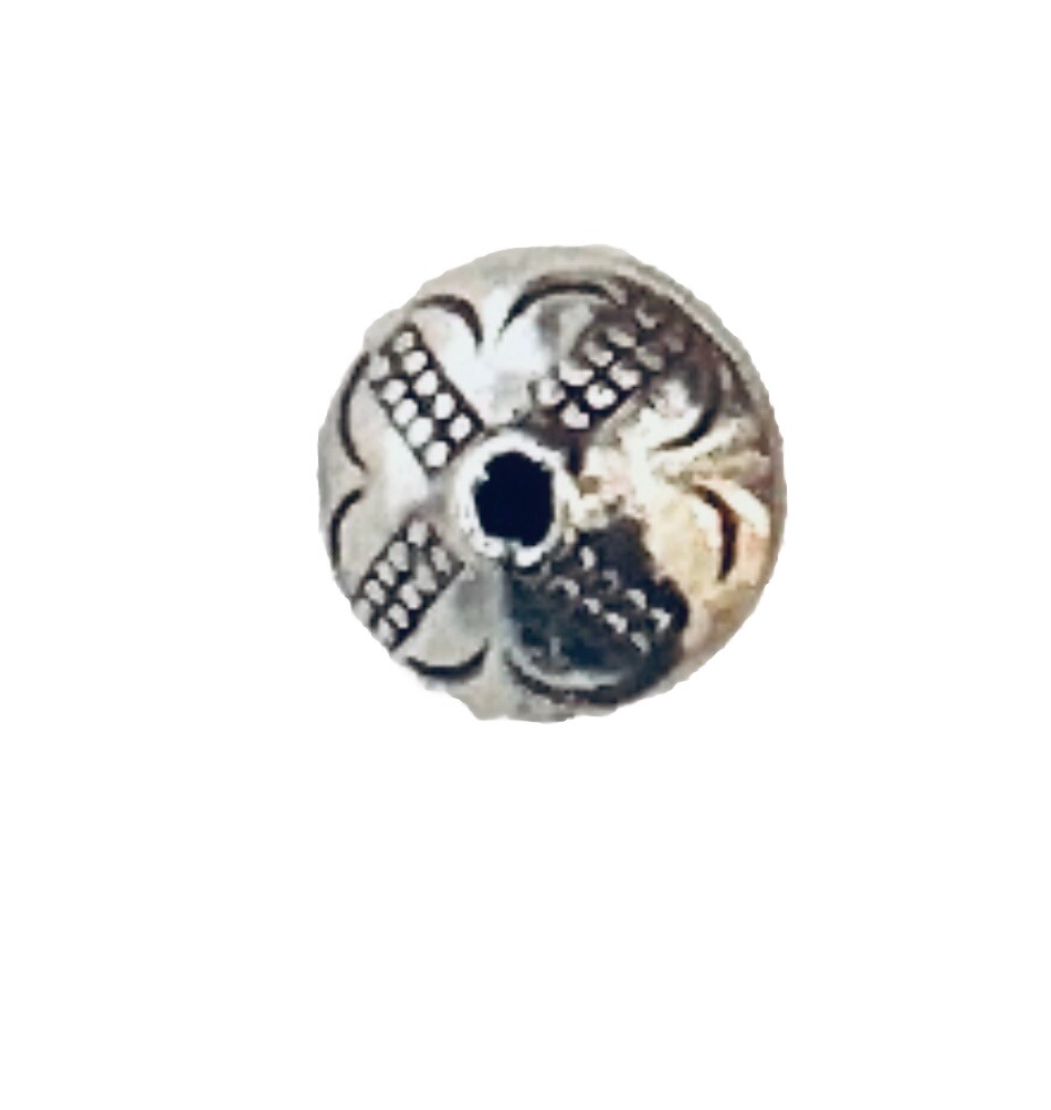 4 Hill Tribe Silver Beads From Thailand Approx 7 X 11 mm