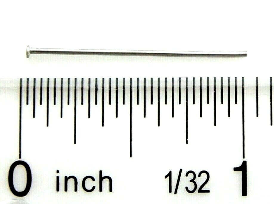 50 Stainless Steel Silver 1 Inch 21 Gauge Straight Bead Pin Findings Headpins