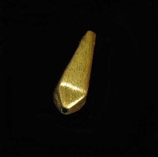 1 Designer (5+Grams) Brushed 22K Vermeil Faceted 29x9mm Teardrop Bead