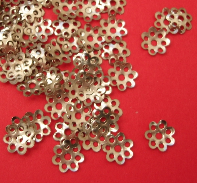 Bead Caps Nickel Free Platinum Color-8mm 200pcs.