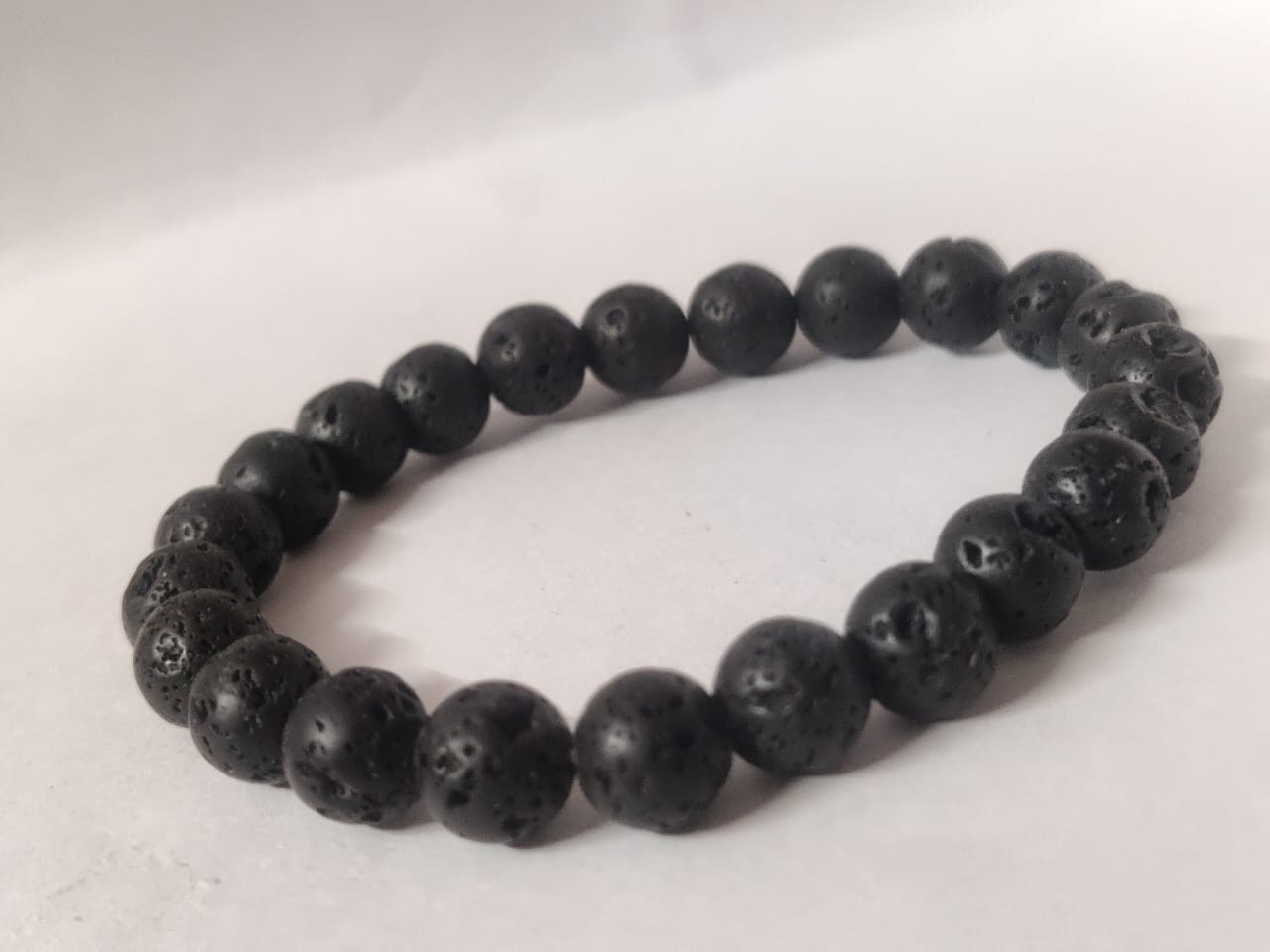 Natural Black Lava Stone Bracelet 8mm Healing Balance Anxiety Essential Oil Diff