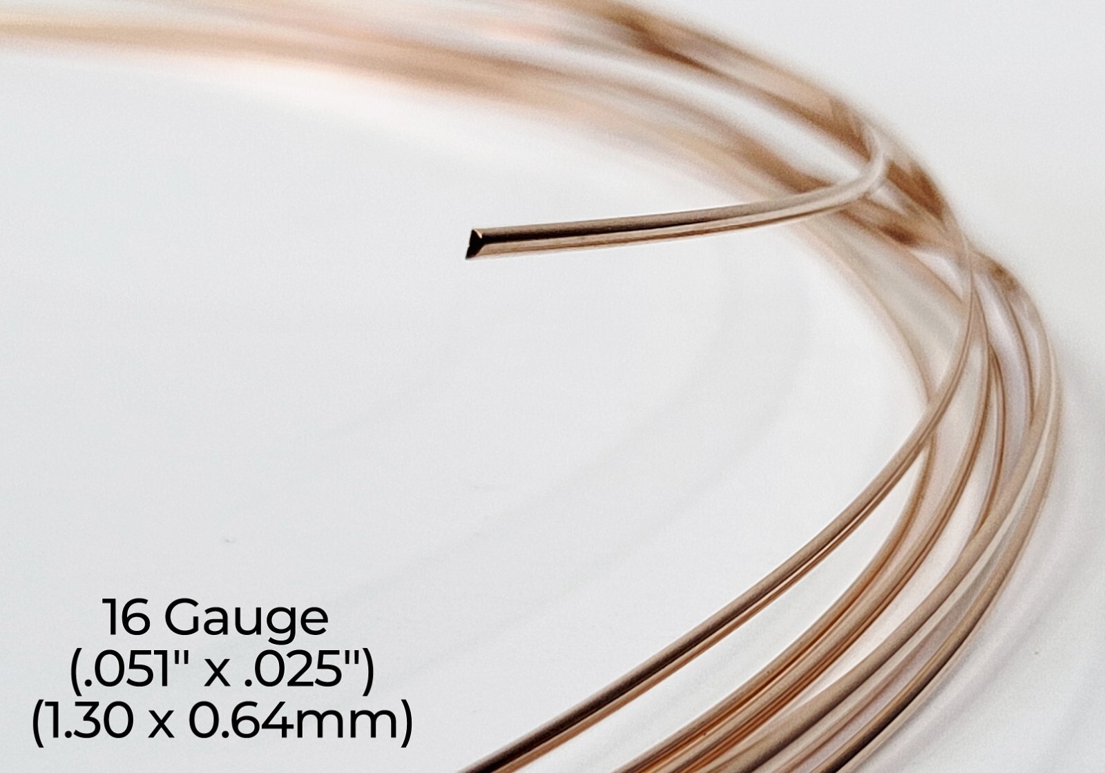 14/20 Rose Gold-Filled Wire | Half Round | Half Hard | 10-24 Gauge | 1-10 ft