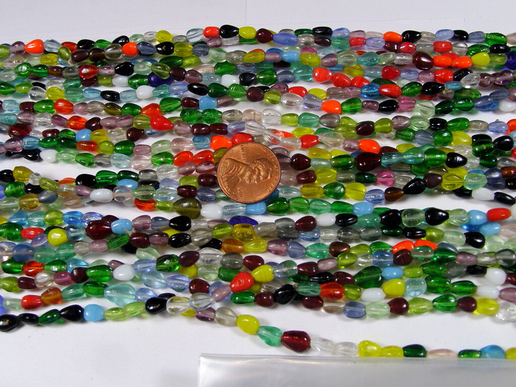 30 Strands 36″ India Handmade Assorted Color Glass Beads Wholesale Bulk (CT-35)