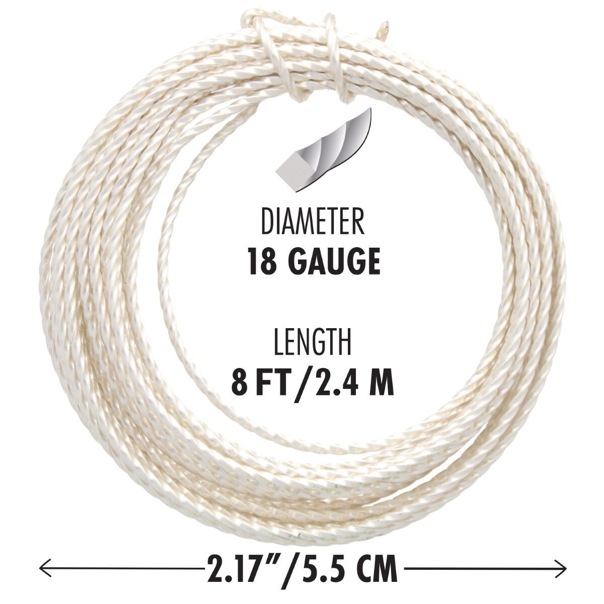 BeadSmith Twisted Silver Plated Non-Tarnish 18, 21 Gauge Craft Wire