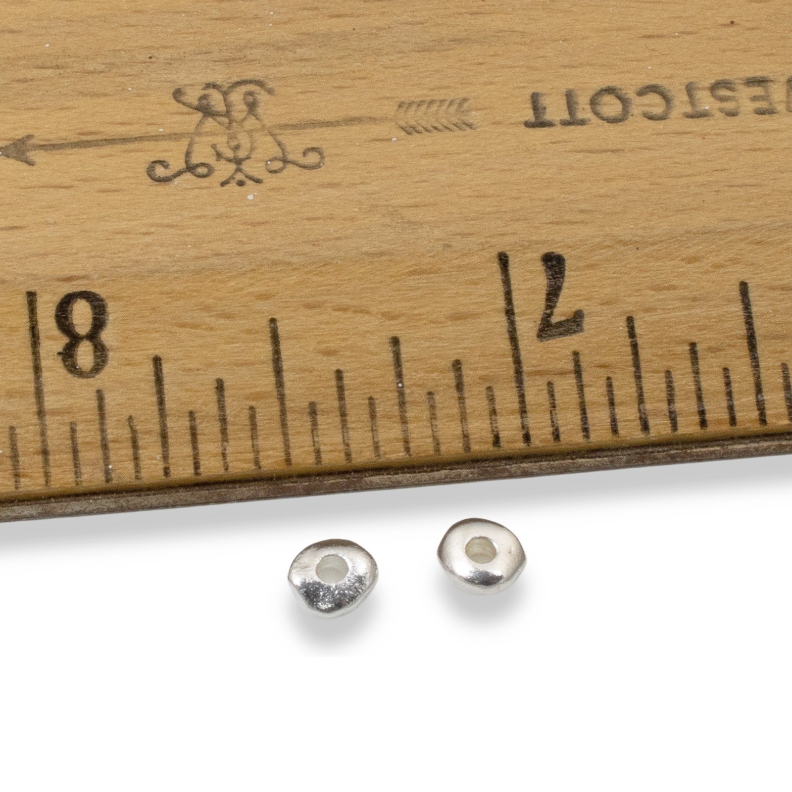 25 Bright Silver 5mm Nugget Beads – Small Organic Spacers for Handmade Jewelry