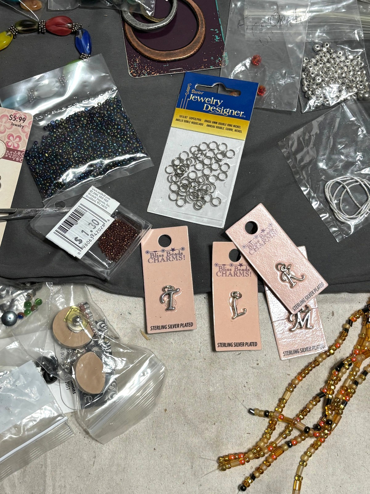 Large lot JEWELRY MAKING CRAFT Supplies BEADS Gems WIRE copper silver Gemstones