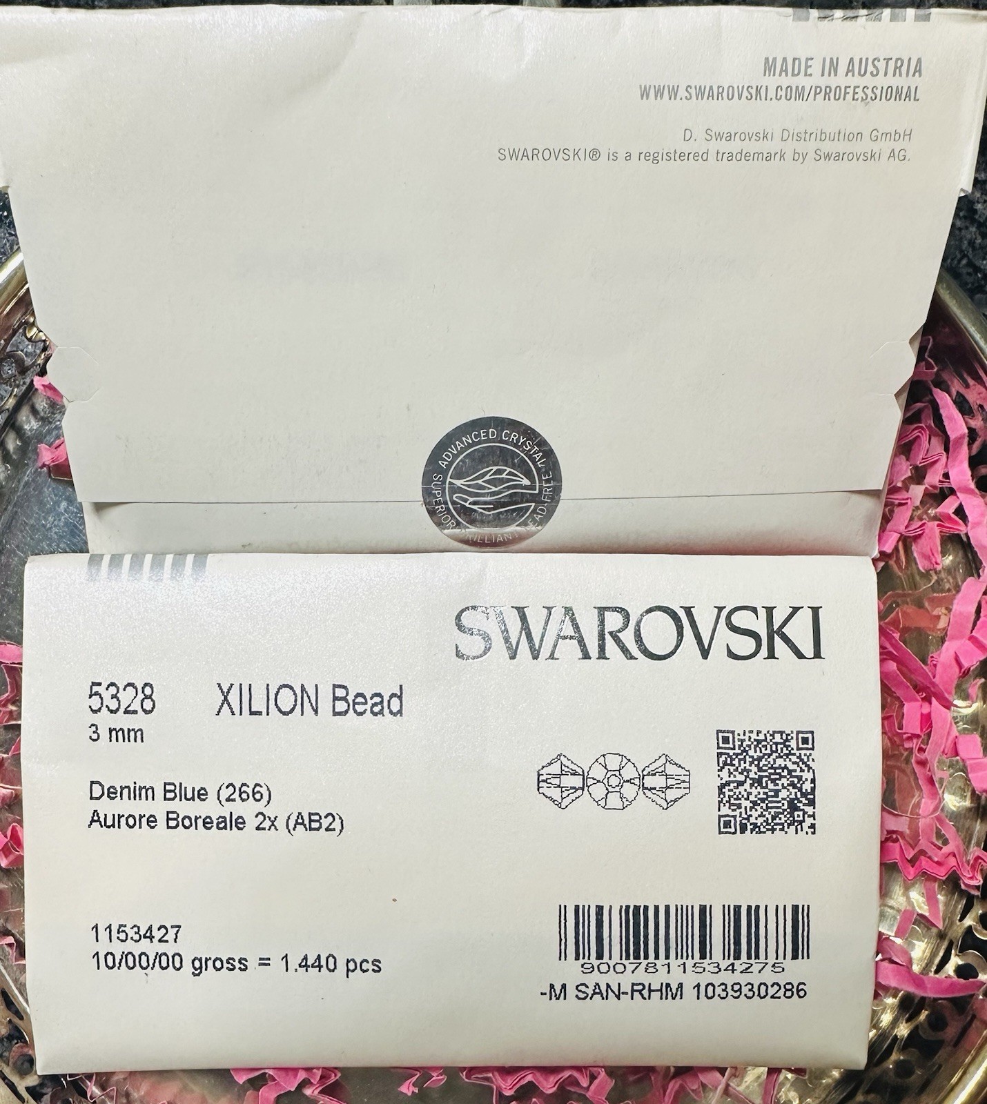 Swarovski 5328 3mm Denim Blue AB 2X Sealed Pack 1440 pcs