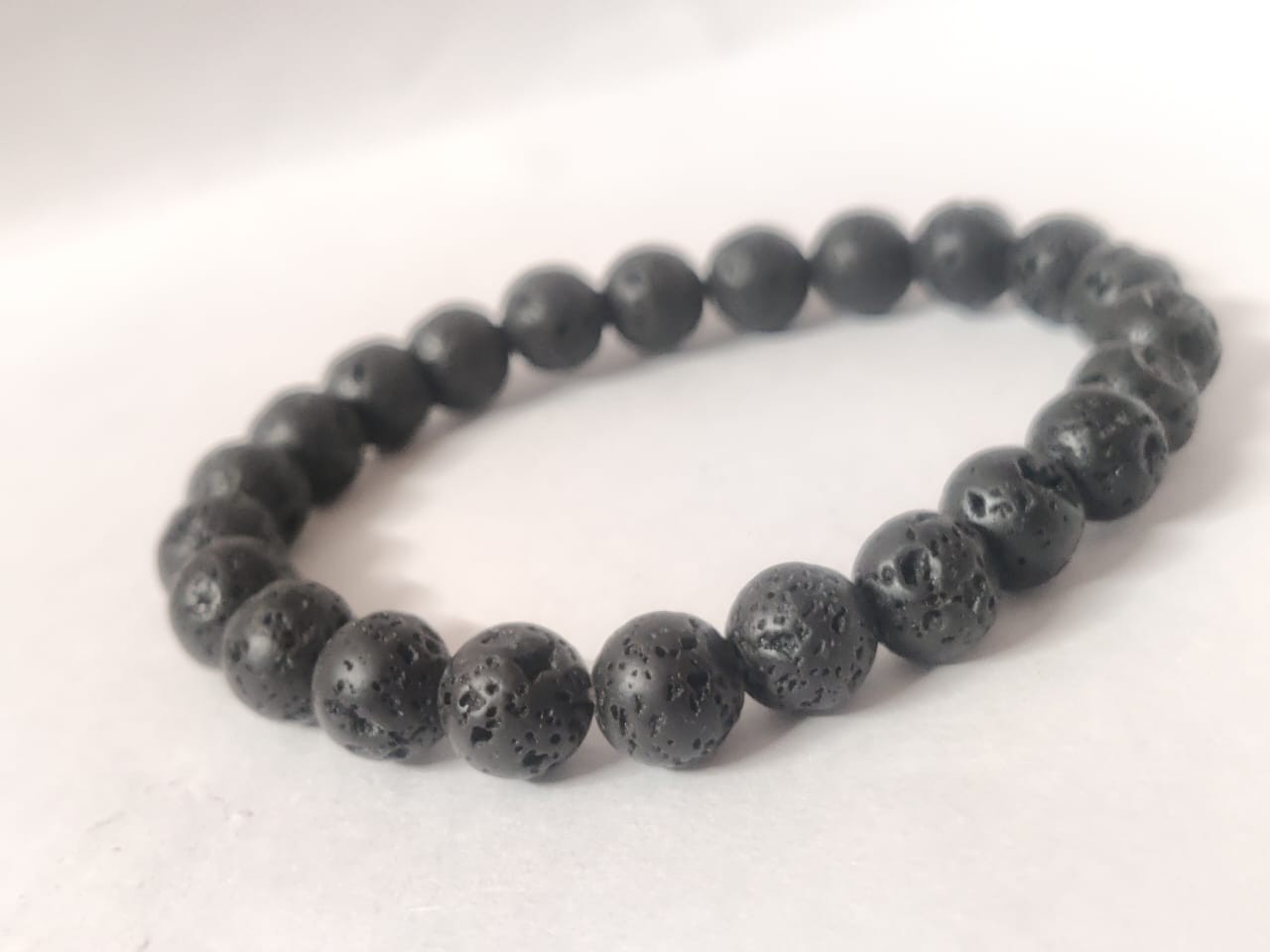 Natural Black Lava Stone Bracelet 8mm Healing Balance Anxiety Essential Oil Diff