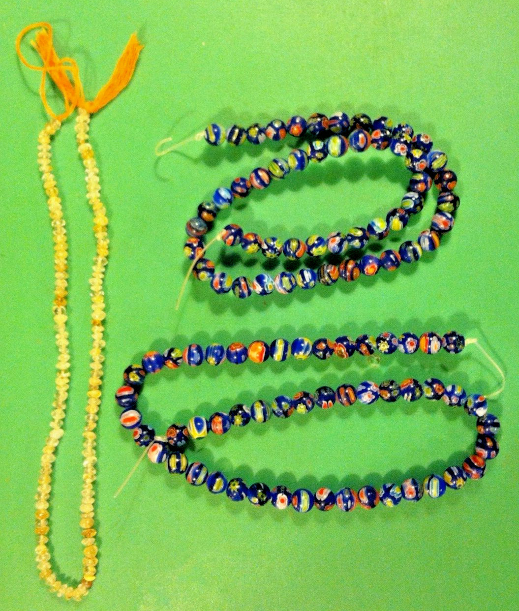 3x 🔥COBALT GLASS AND CITRINE🔥 Bead Strands Fire Mountain Gems Beads FREE SHIP