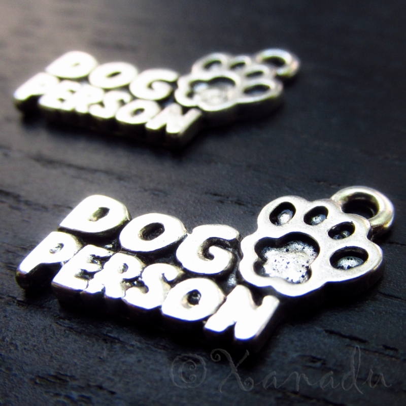 Dog Person Wholesale Antiqued Silver Plate Charms C5710 – 10, 20 Or 50PCs