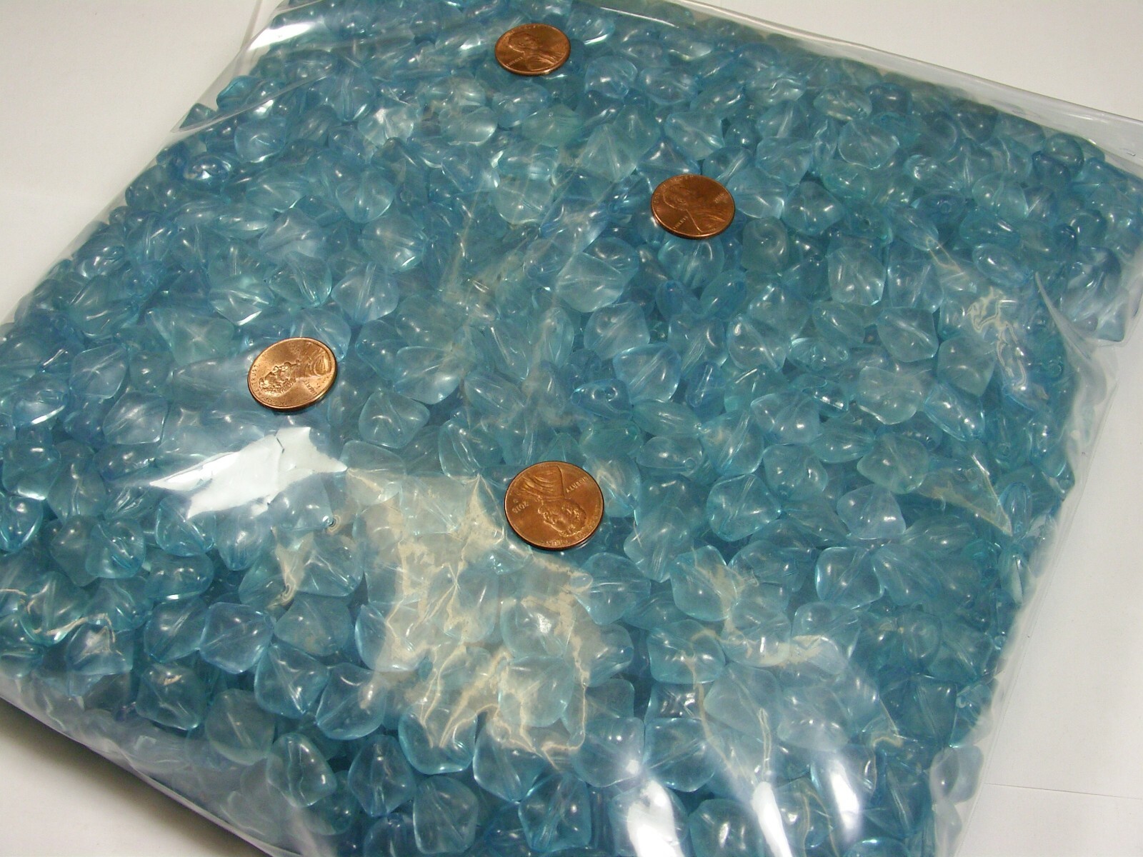 4 Pounds India Blue (7mm x 13mm x 15mm) Acrylic Beads Wholesale Bulk Lot (KD-7)