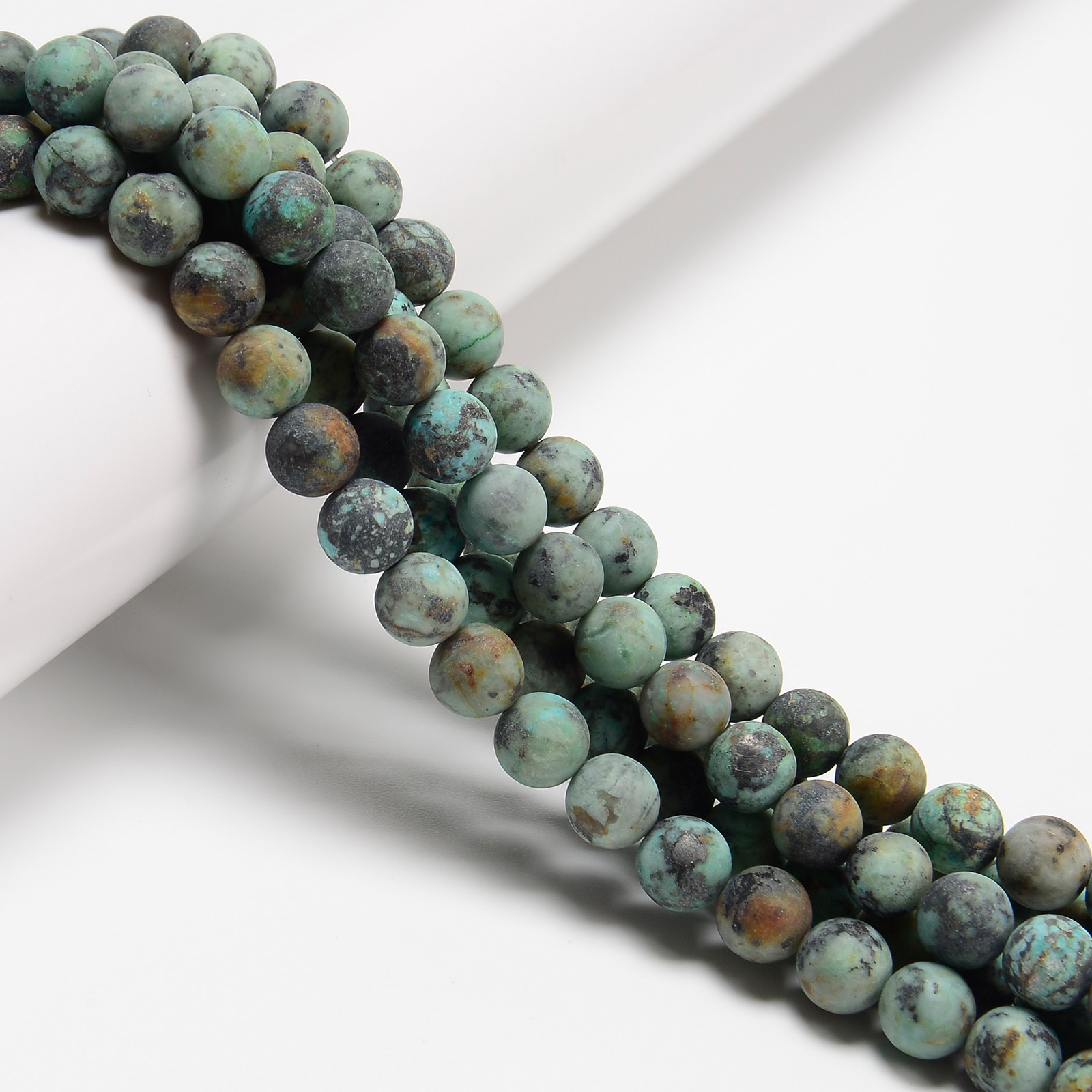African Turquoise Matte Round Beads 4mm 6mm 8mm 10mm 12mm 15.5″ Strand