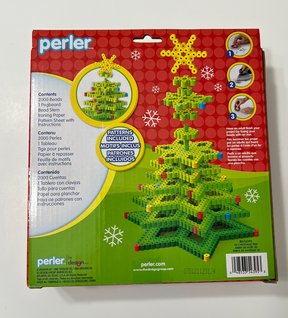 Perler Christmas Tree 3D Fused Bead Kit 2000 Beads Plus 1 Pegboard NEW In Box