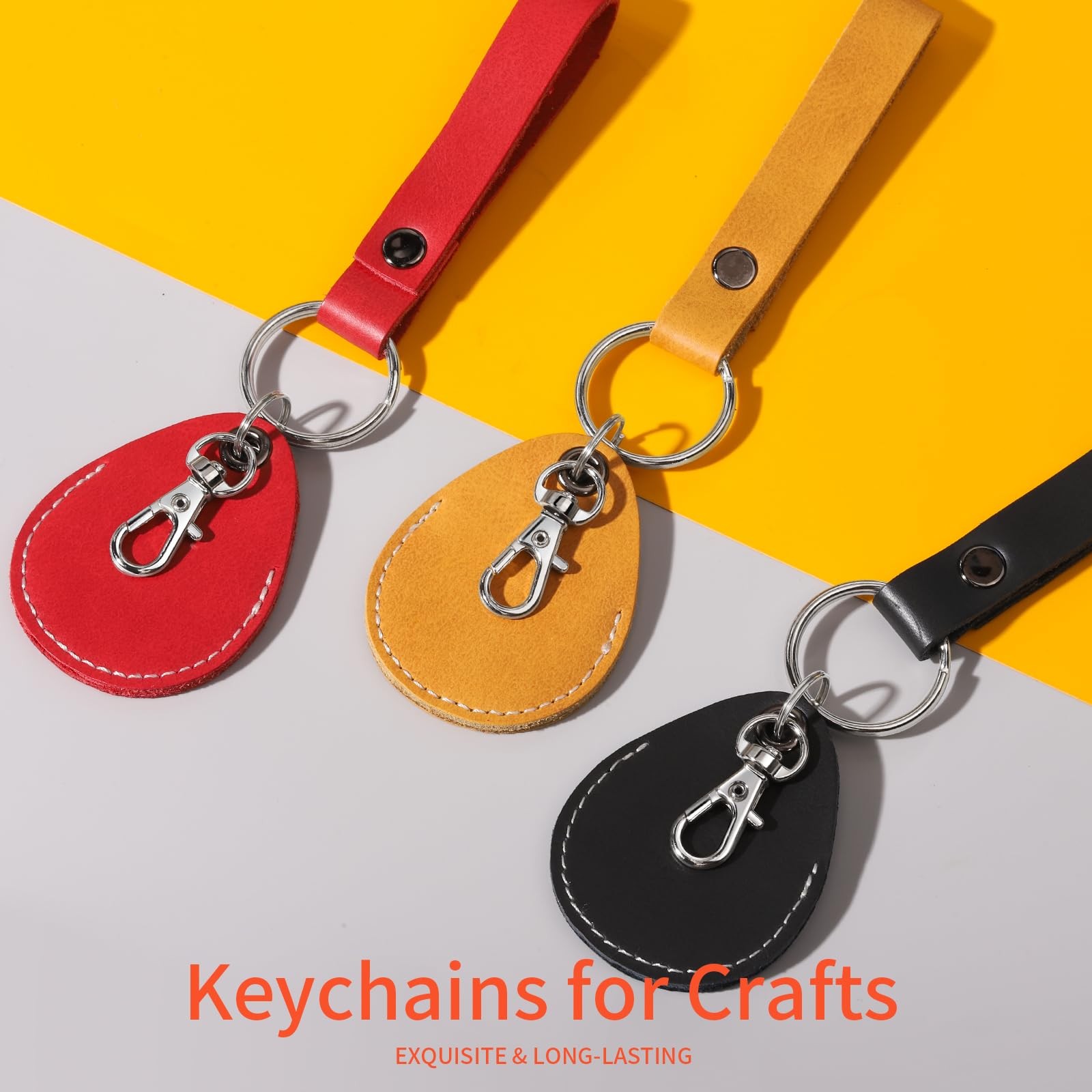 LEOBRO 60 PCS Swivel Snap Hooks and Key Rings, Keychain Clips Silver