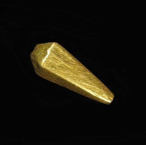 1 Designer (5+Grams) Brushed 22K Vermeil Faceted 29x9mm Teardrop Bead