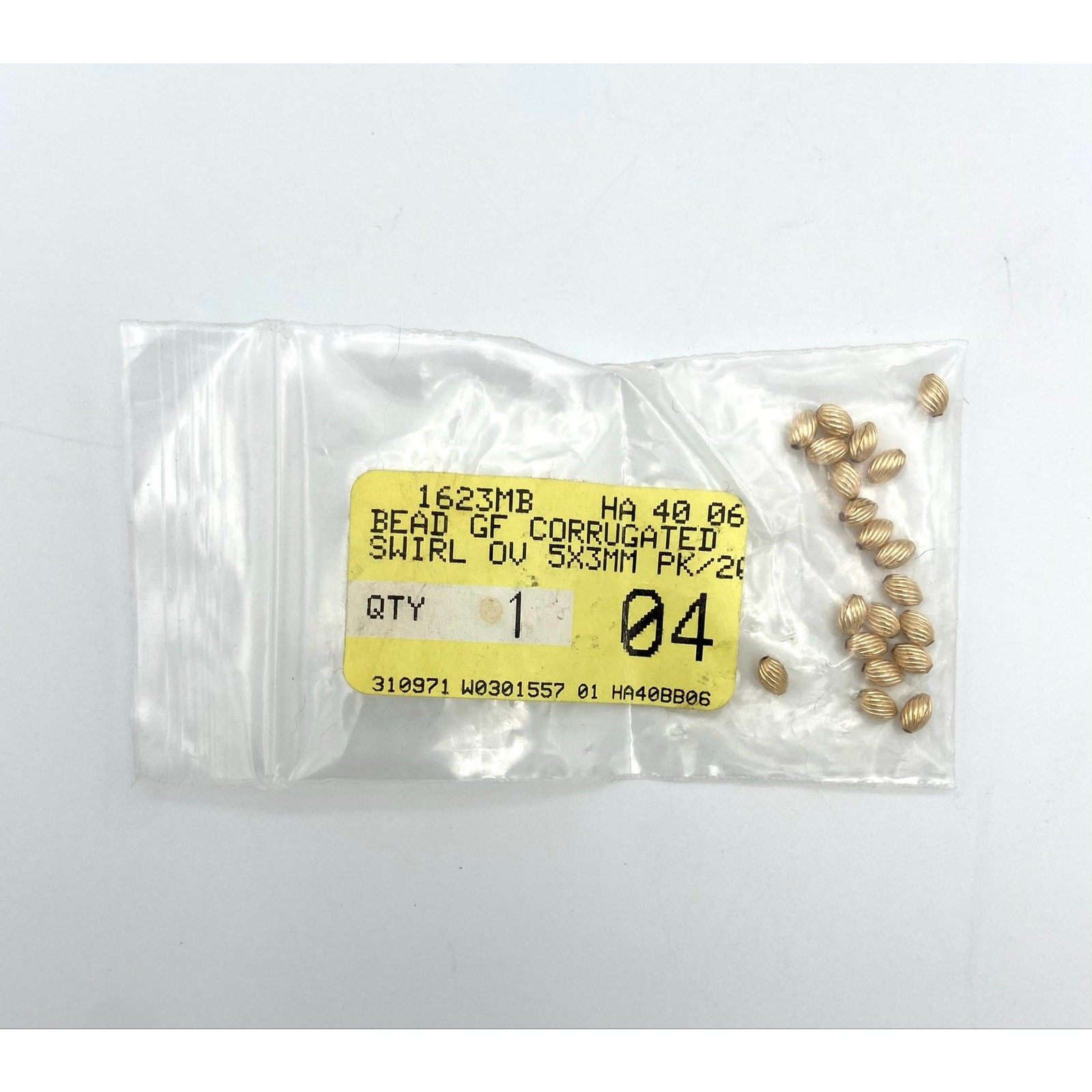 Gold Filled Corrugated Swirl Beads 5x3mm Oval Fire Mountain Gems 20 Pack