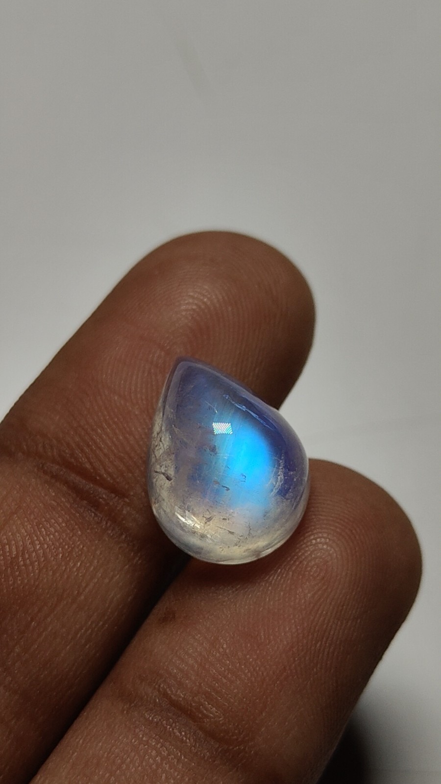 6A Brilliant Quality Natural Rainbow Moonstone Cabochon Pear Shape Gems 11×15 MM