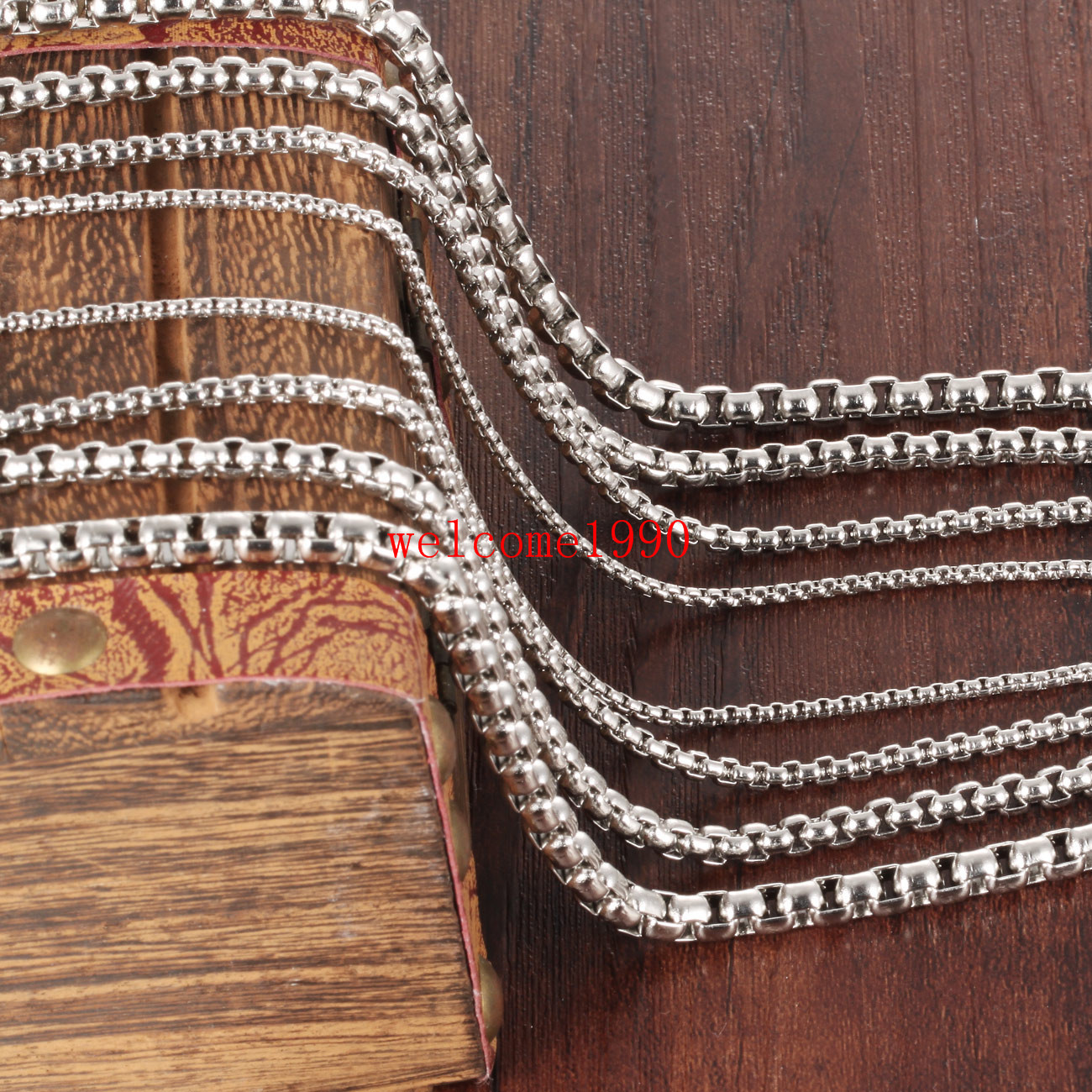10meter 3mm Square Rolo Chain Stainless Steel jewelry finding Chains Marking DIY