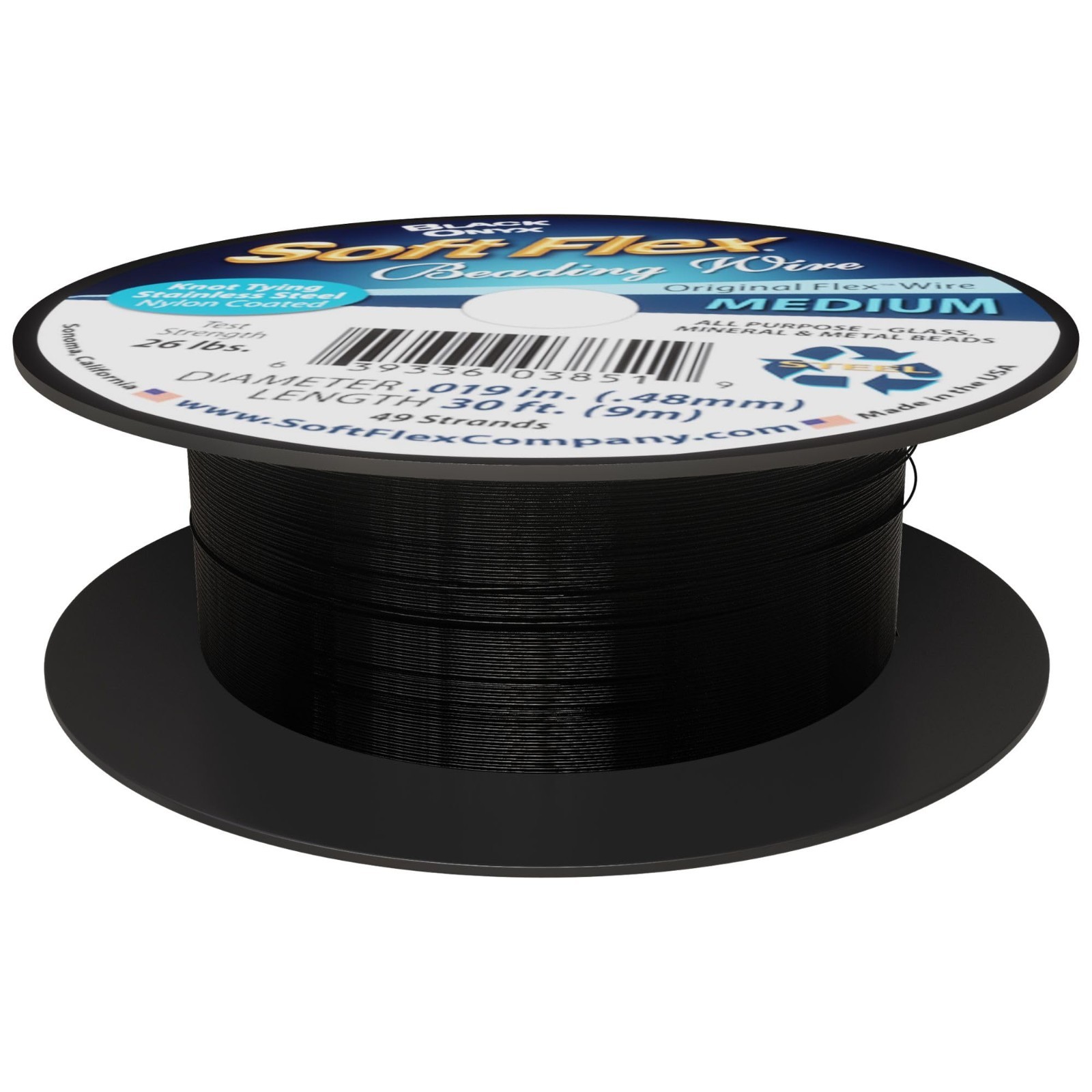 49 Strand Beading Wire – Soft Flex Medium 0.19mm Diameter – 30ft Nylon Jewelry M