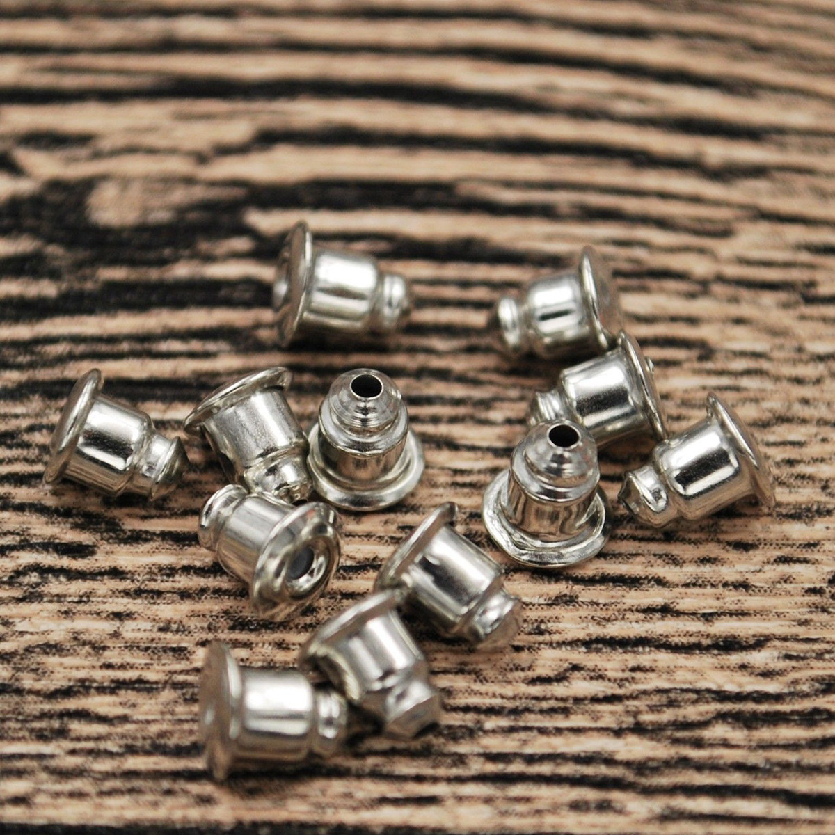 100PCS Earring Backs Bullet Barrel Earnut Stopper Safety Clutch Ear Nut 6x5mm