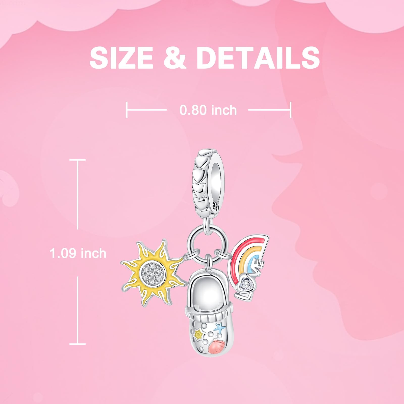 925 Sterling Silver Charm Fits Bracelets and Necklaces Charms for Women Fas – 23
