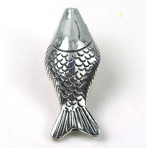 1 Antique Silver Pewter Fish Focal Bead 52x22mm