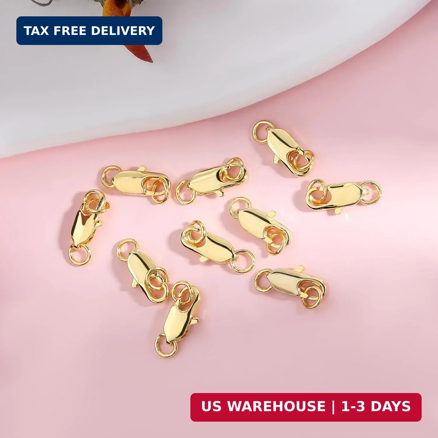 10Pcs 18k Gold Lobster Clasps for Jewelry Making – Lobster Claw Clasp Filled wit