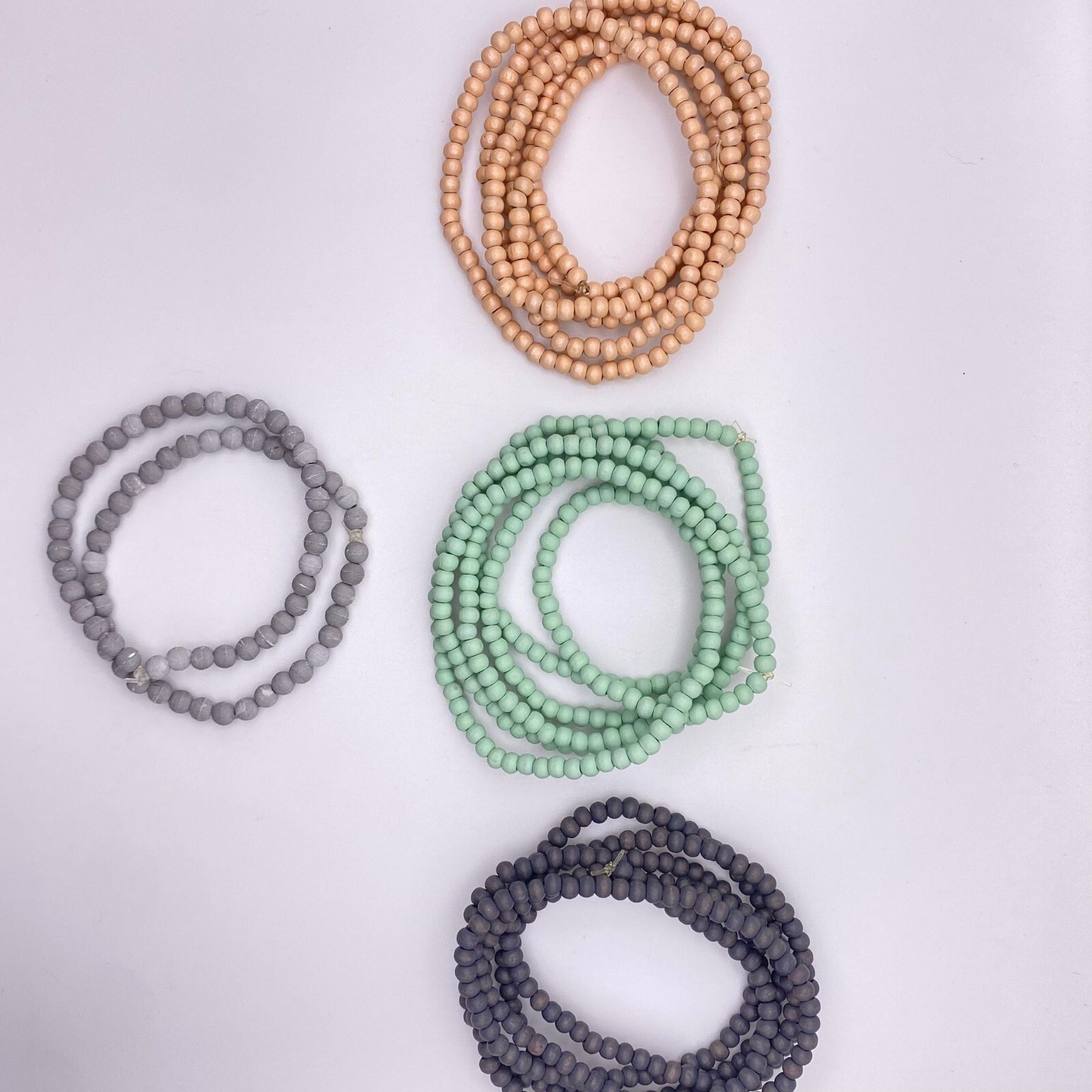 Round Wood Beads Wooden Mini Spacer Beads Beige, Green, Black, Gray DIY Crafts