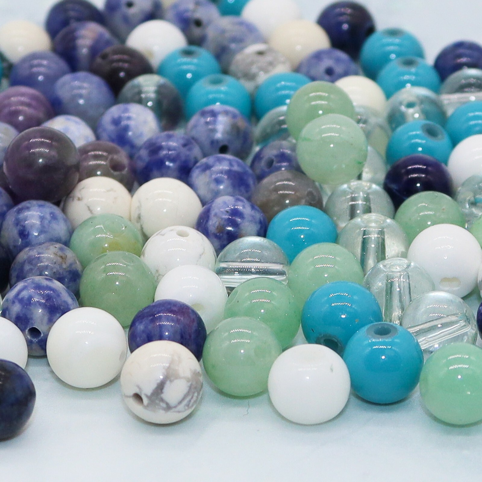 160 Round Gemstone Beads for Jewelry Making, 8mm Natural Semiprecious Stone Bead