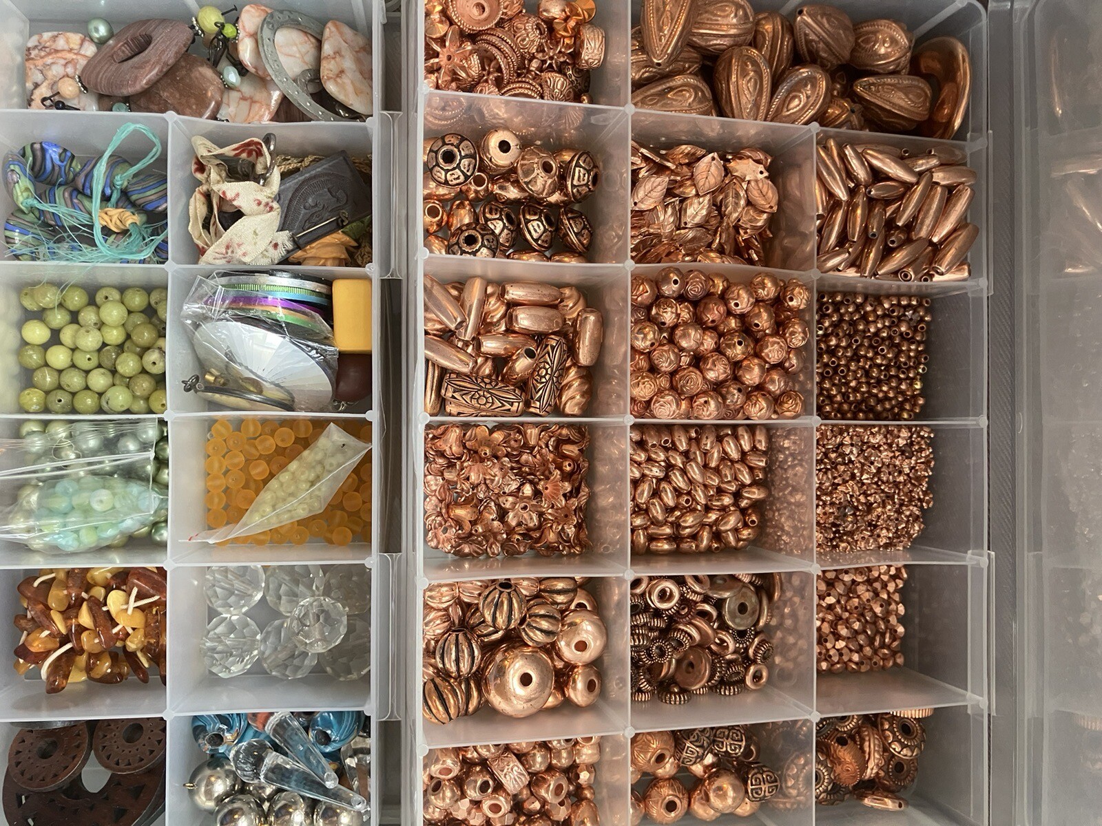 38 Cases Beads, VINTAGE BEADS Jewelry Making Wholesale Old Store Inventory PLUS