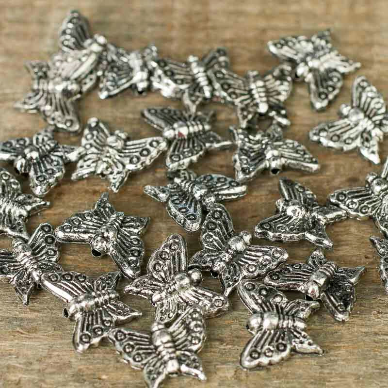 Bulk Package of 576 Silver 1/2″ Butterfly Bead Charms