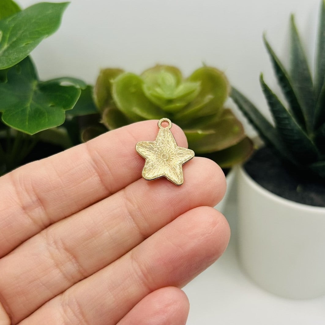 American Flag Star Charms, 18x15mm – US Seller