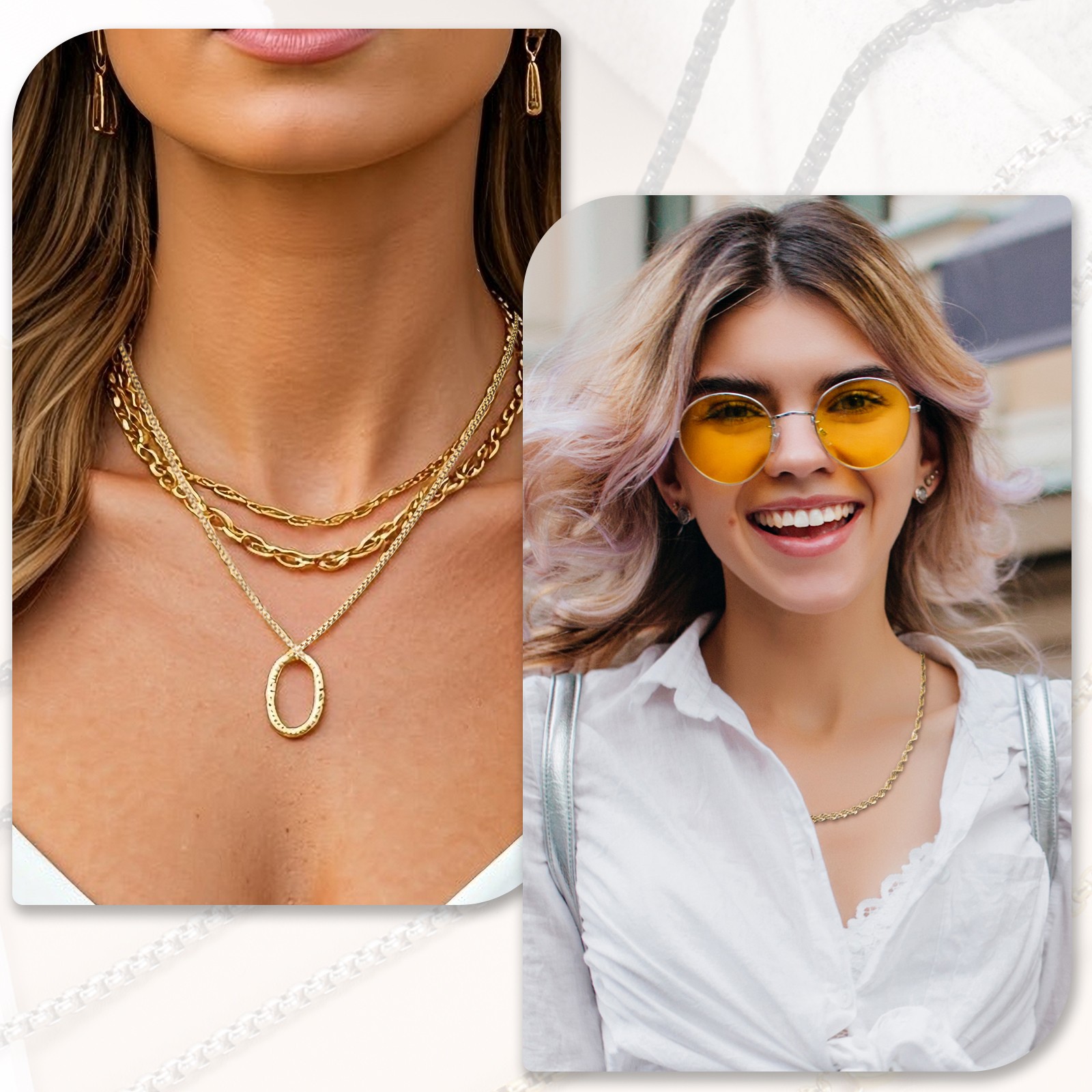 1.2mm/0.05″ Snake Chain Necklace, 12Pcs 20″ Round Chain Necklace, Gold Tone