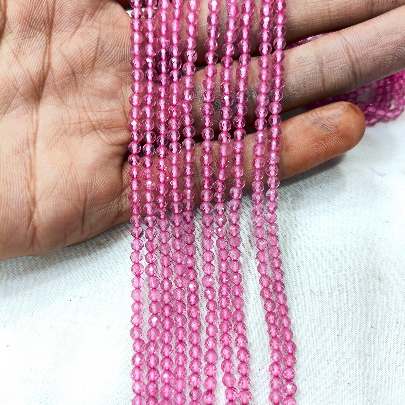 Gorgeous!! Pink Topaz Necklace, Topaz Faceted Rondelle Beads Necklace Jewelry