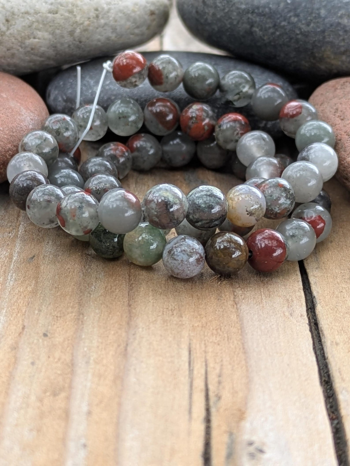 African Bloodstone 6mm Round Smooth Beads | 13″ Strand