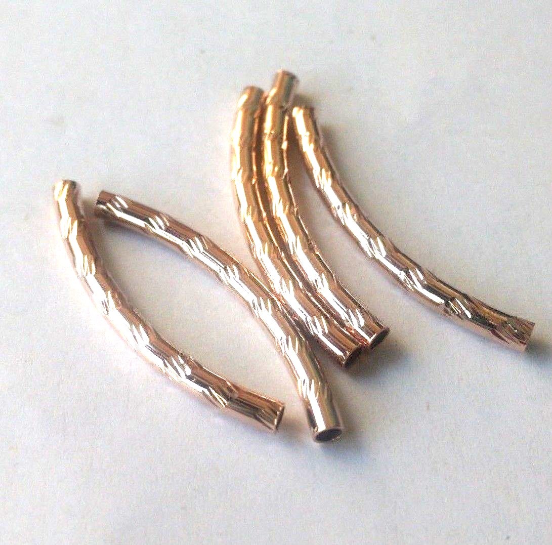 shine curved tube spacer rose gold Dull silver Gold plated alloy jewelry supply