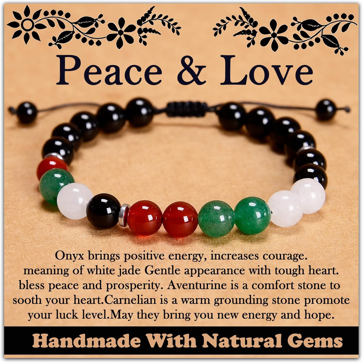 468Handmade Adjustable Natural Gemstone Crystal Bracelet Healing Power Energy In