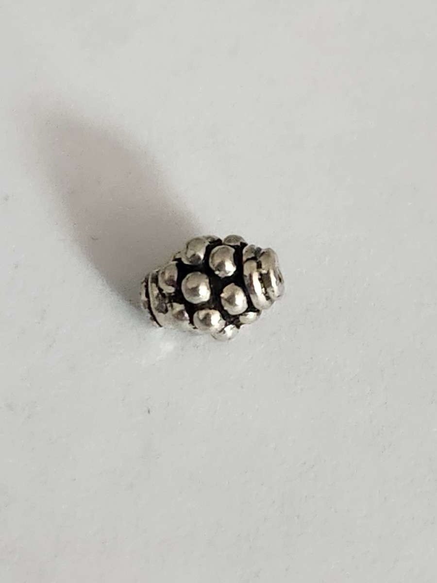 4 Sterling Silver Bali Spacer Beads 7mm Oxidized Round Bead Lot 2g