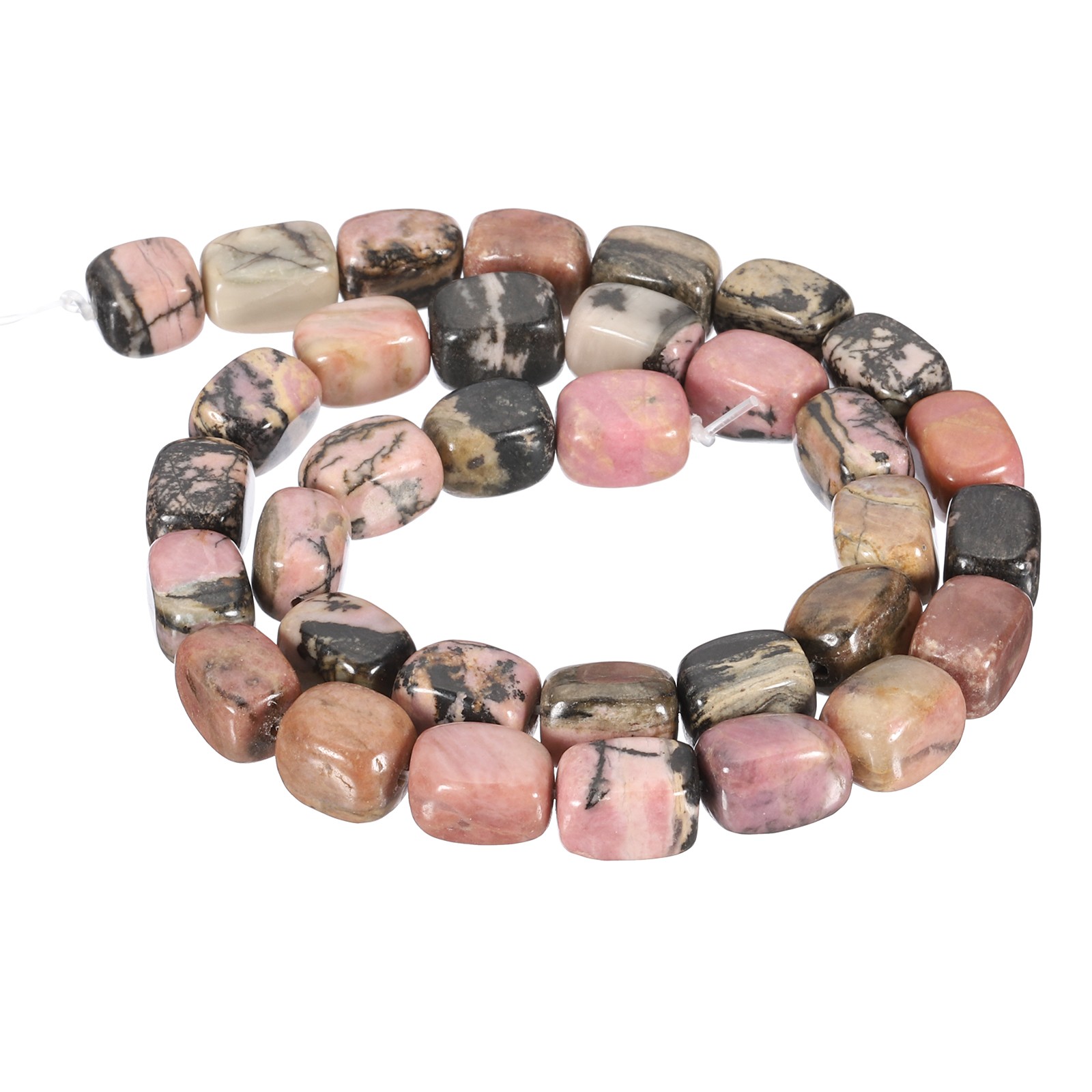 Natural Stone Gemstone Beads 15″ 12x8mm Cuboid Spacer Bead, Red Black
