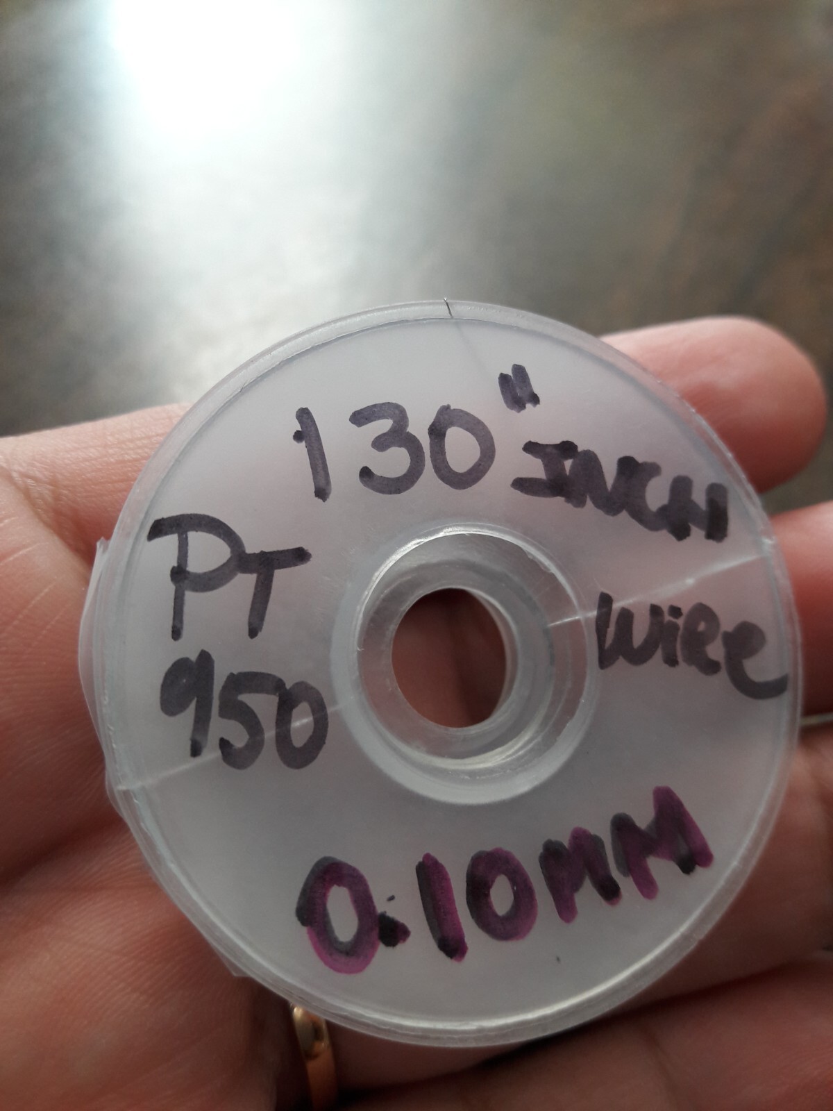 PLATINUM 950 ROUND WIRE 0.10 MM ~ 130 INCHES LONG ~ FOR REPAIRS ON LASER ~READ~