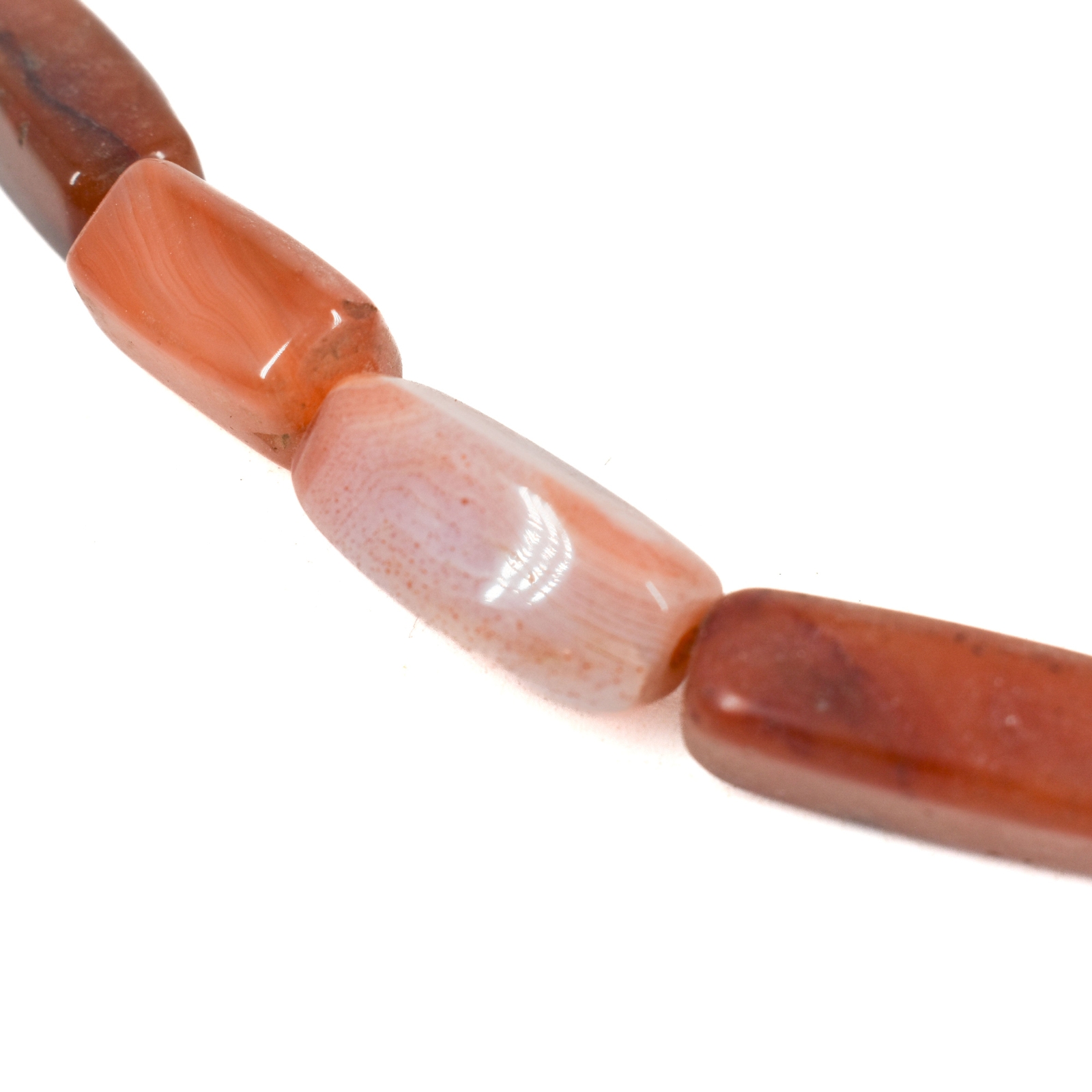 Carnelian Stone Faceted Rectangular Trade Beads