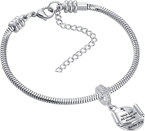 Religious Cross Charm Pray more worry less Matthew 6:34 Prayer Bible Christian K