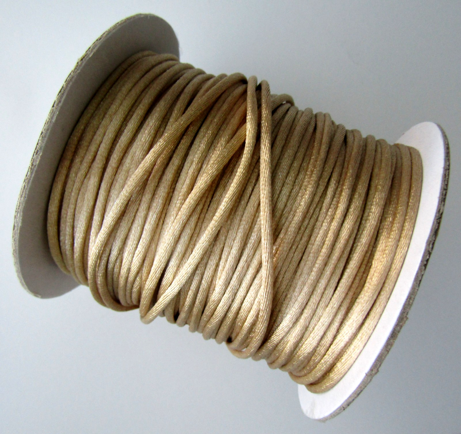 2mm x 70 Yard Beige Rattail Satin Polyester Beading Cord Jewelry Macramé