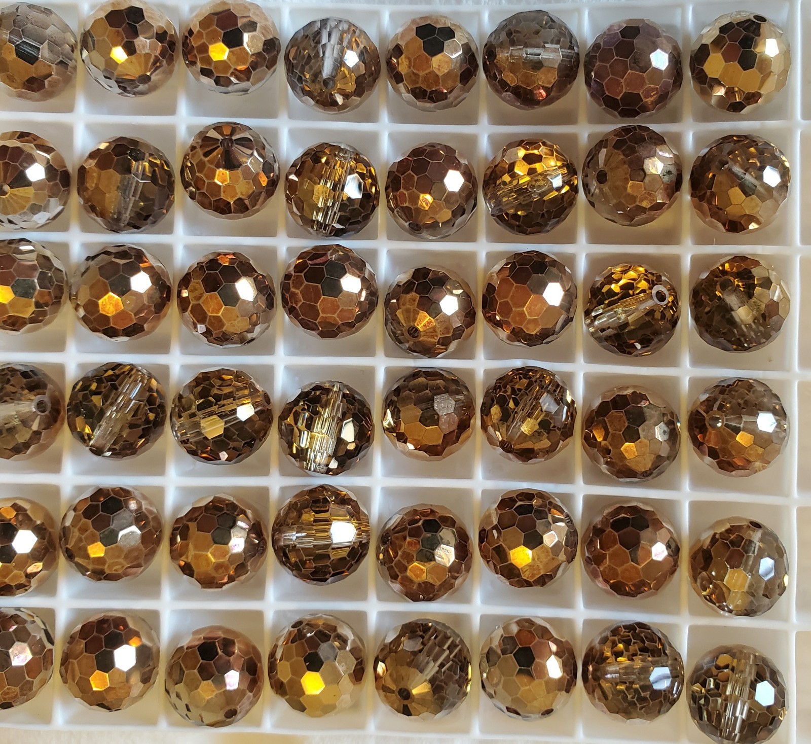 Vintage Swarovski 5003 10mm Disco beads Crystal Comet OR, Rare (6pcs)