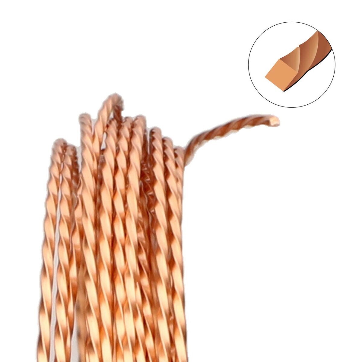 Wire, 15 Feet Non Tarnish Natural Copper 21 Gauge Twisted SQUARE Wrapping Wire