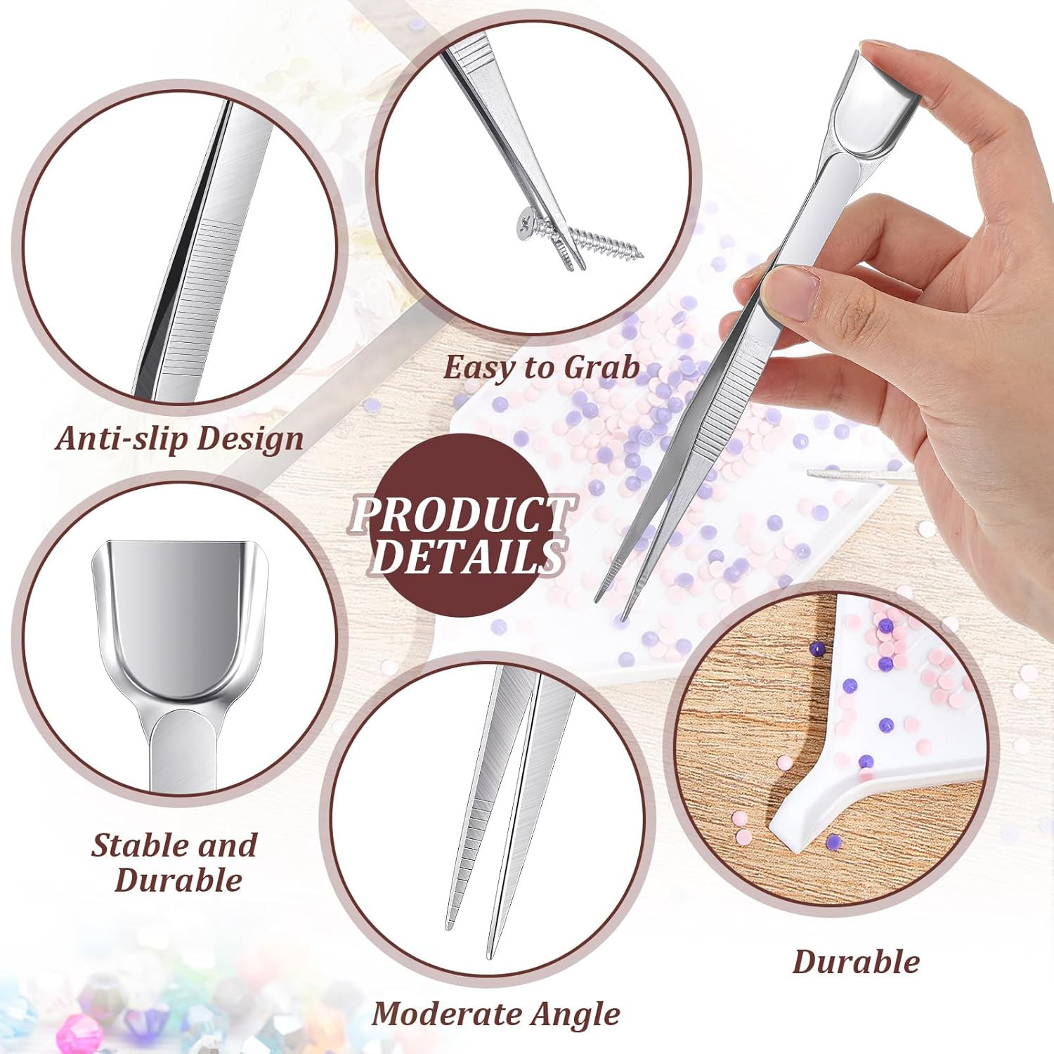 20 Diamond Art Trays and 3 Bead Scoops with Tweezers for DIY Jewelry Crafts