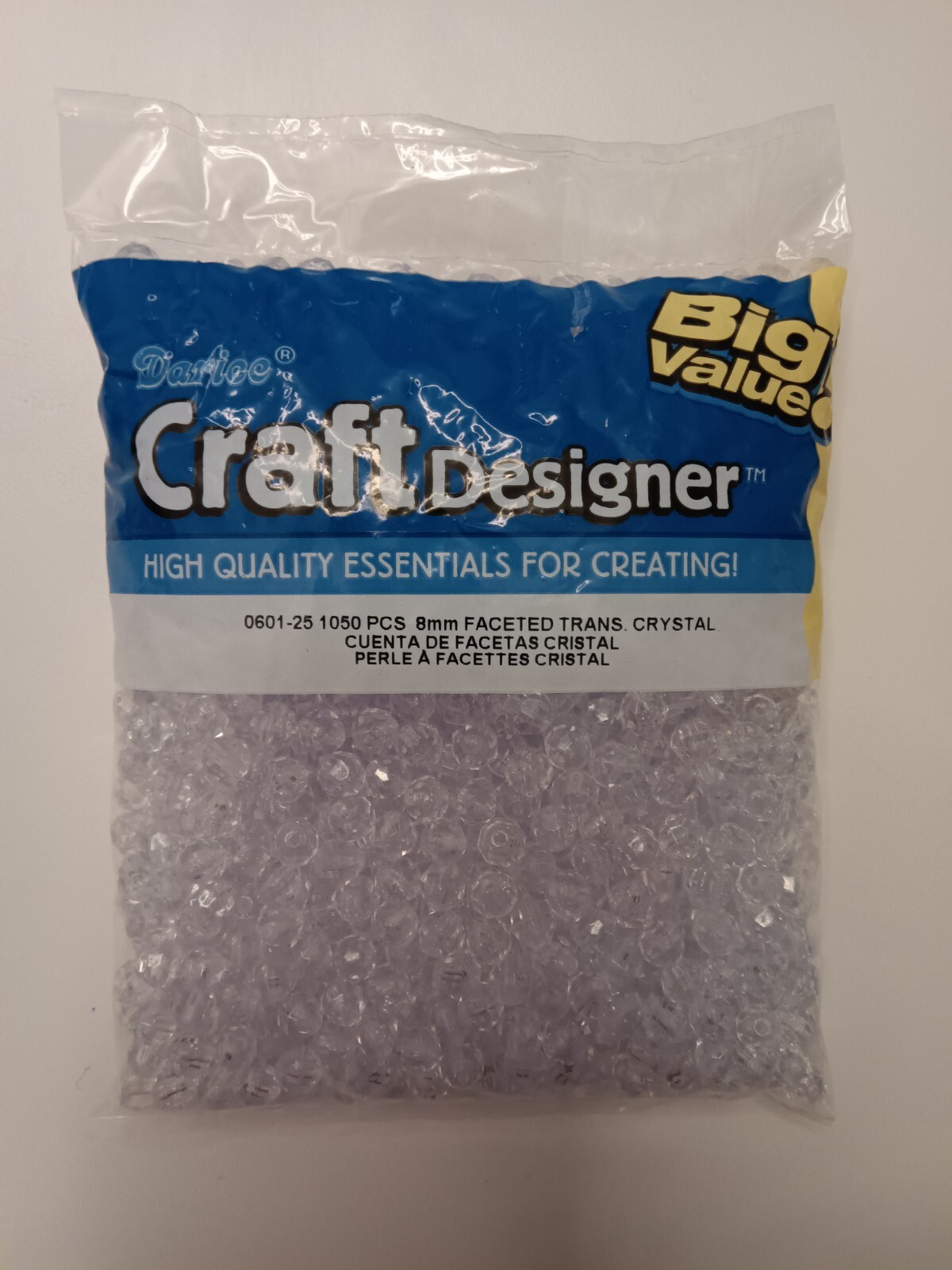 “CRYSTAL BEADS” – 8 m/m ROUNDS – 1050-ct – NEW