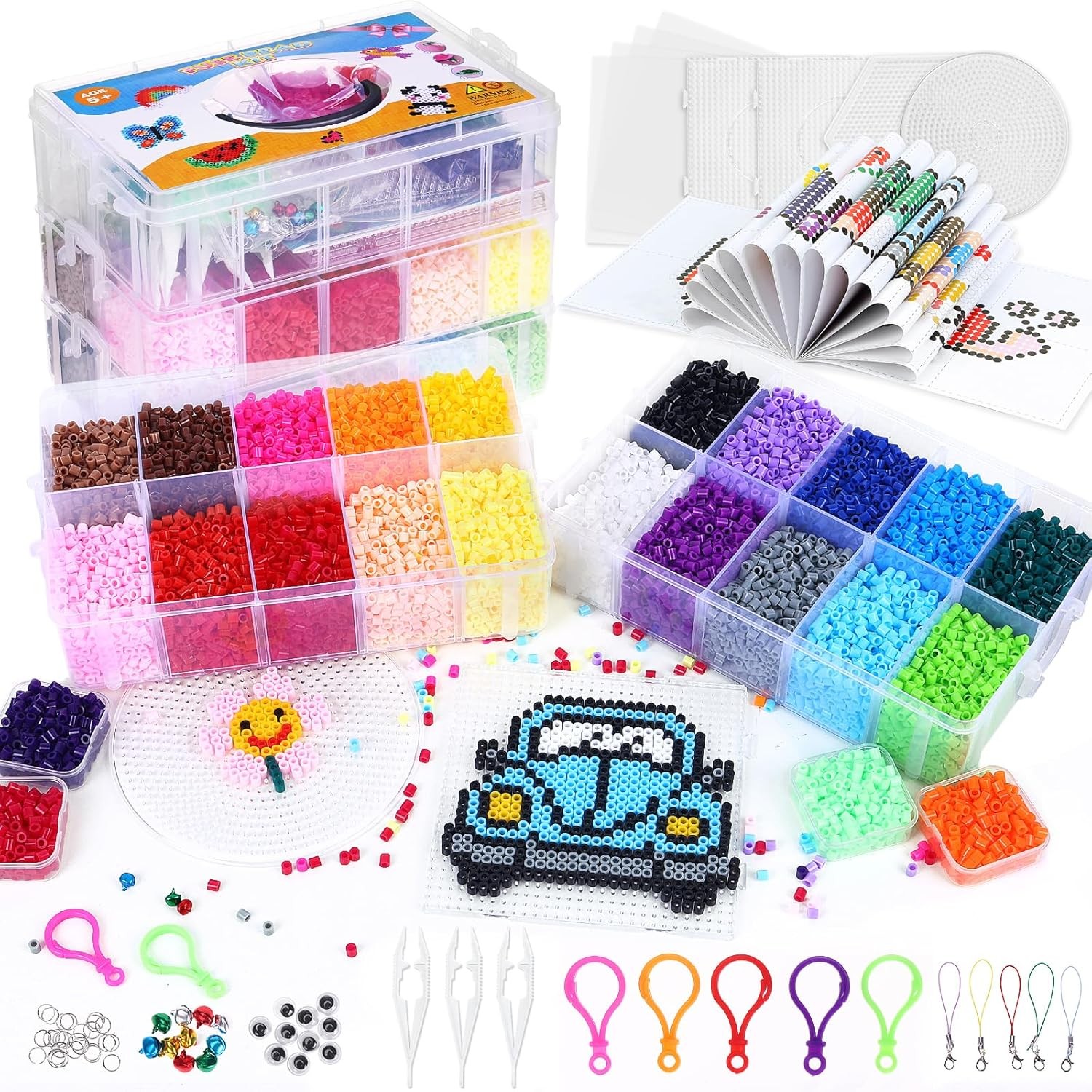 Fuse Beads Kit 21000 Pcs 5Mm in 24 Colors Melting Beads with Over 80 Accessories