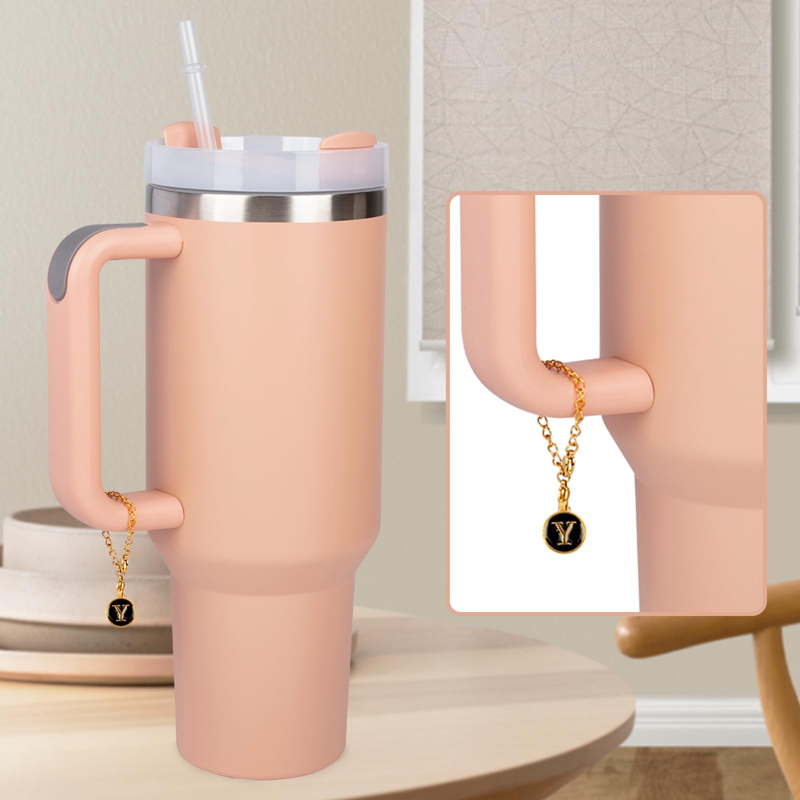 2Pcs Letter Y Charms Accessories for Stanley Simple Modern Cup Name id Plate Ini