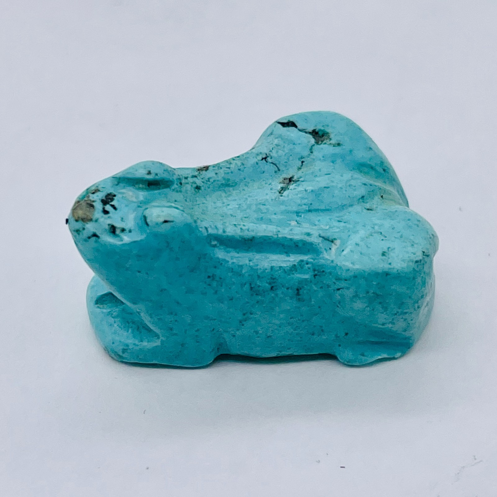 Turquoise Carved Frog Bead } 23x14x11mm | 1 Bead | | 23x14x11mm | Blue